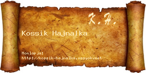 Kossik Hajnalka névjegykártya